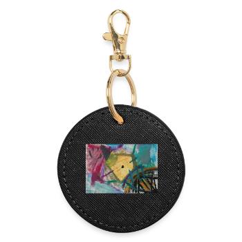 Gold Fountain - Round Keyring - black - Front
