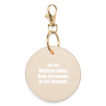 Mechatroniker Diagnose Lach - Runder Schlüsselanhänger - Auster - Vorne