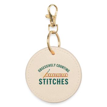 Compter les mailles de façon obsessionnelle Amant du crochet drôle - Porte-clés rond - huître - Devant