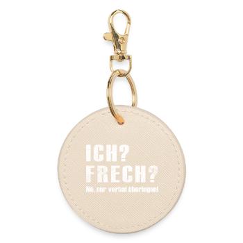 Verbally - Round Keyring - oyster - Front