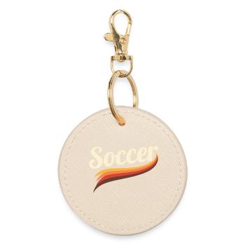 Retro Soccer Shirt – Iconic Football Look - Round Keyring - oyster - Front