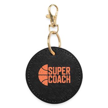 Super Coach humor sports coach basketball team - Round Keyring - black - Front