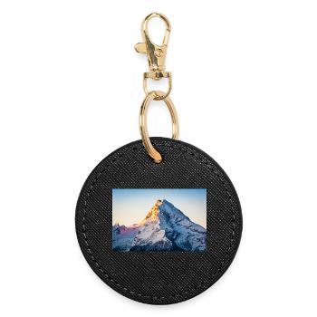 Watzmann im Sonnenaufgang - Runder Schlüsselanhänger - Schwarz - Vorne