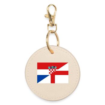 Croatia England Flag - Round Keyring - oyster - Front