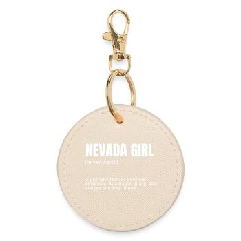 Nevada Girl: Bold Boundaries - Round Keyring - oyster - Front