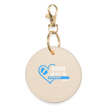 Mom 2027 loading Heart Version Boy blue - Round Keyring - oyster - Front