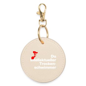 DU INTELLIGENTEER TROCKENSCHWIMMER. SARKASMUS - Runder Schlüsselanhänger - Auster - Vorne