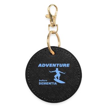 SURF ADVENTURE - Runder Schlüsselanhänger - Schwarz - Vorne