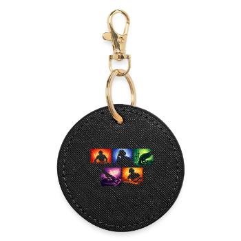 Sound Waves DJ Set Color Explosion - Round Keyring - black - Front