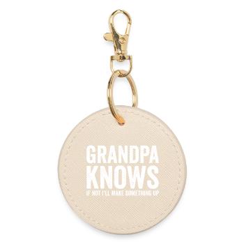 Grand-père sait que sinon, j’inventerai quelque chose de drôle. - Porte-clés rond - huître - Devant