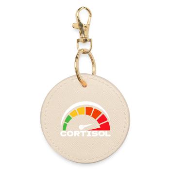 Funny Low cortisol Hilarious Stress Free Cortisol - Round Keyring - oyster - Front