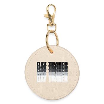 Day Trader Stock Market Stock Market Trader - Round Keyring - oyster - Front