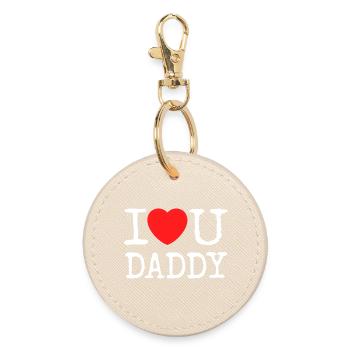I Love You Daddy Shirt - Round Keyring - oyster - Front