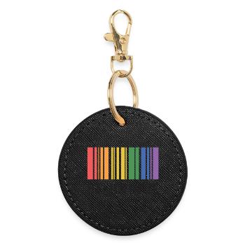 LGBT-Pride-Monat – Sei einzigartig - Runder Schlüsselanhänger - Schwarz - Vorne