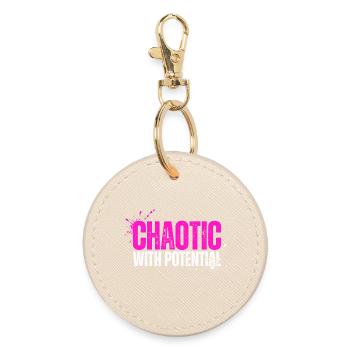 Chaotique avec du potentiel - Drôle de proverbe pour le chaos - Porte-clés rond - huître - Devant