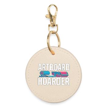 Print Designer Artboard Hoarder Creative Designer - Round Keyring - oyster - Front