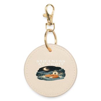 Stillness at Night Fox Animal Cottagecore Farm - Round Keyring - oyster - Front