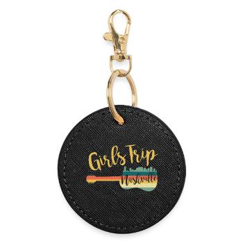 Girls Trip Nashville Gitarre - Runder Schlüsselanhänger - Schwarz - Vorne
