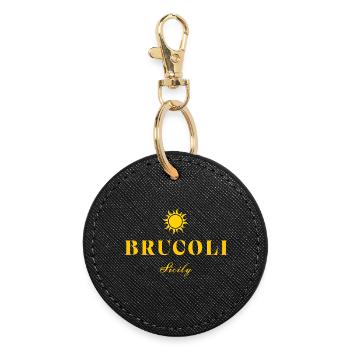 Brucoli Sizilien Sonne - Runder Schlüsselanhänger - Schwarz - Vorne