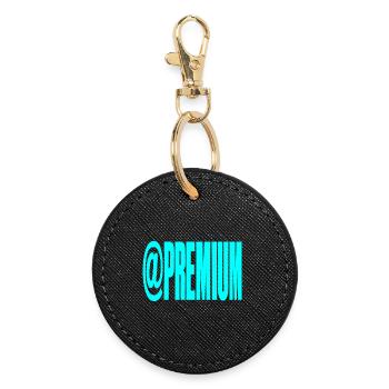 Neon-@PREMIUM Text-Logo - Runder Schlüsselanhänger - Schwarz - Vorne