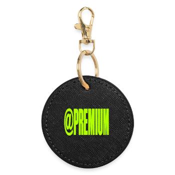 Premium @Symbool Neon Bold - Runder Schlüsselanhänger - Schwarz - Vorne