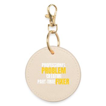 Créateur professionnel de problèmes Design de vêtements de travail drôles - Porte-clés rond - huître - Devant
