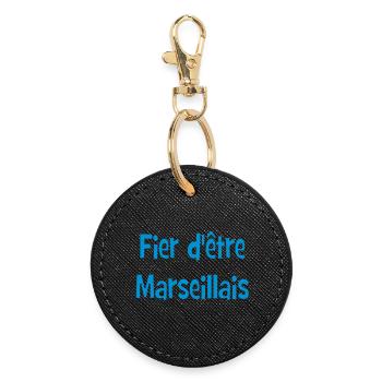 Proud to be Marseille - Round Keyring - black - Front
