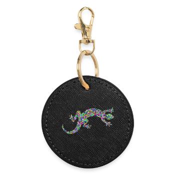Gecko, salamandre, concours de modèles - Porte-clés rond - noir - Devant