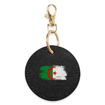 Algerien Vintage Flagge / Geschenk Algier - Runder Schlüsselanhänger - Schwarz - Vorne