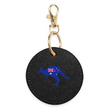 australia - Round Keyring - black - Front