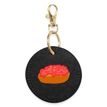 Mettbrötchen with onions - Round Keyring - black - Front