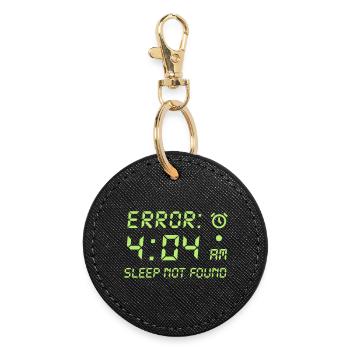 Erreur 404, mise en veille non trouvée - Porte-clés rond - noir - Devant