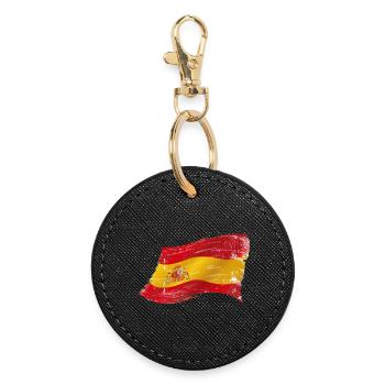Bandera España ✅ Spanish Flag ✔ - Round Keyring - black - Front