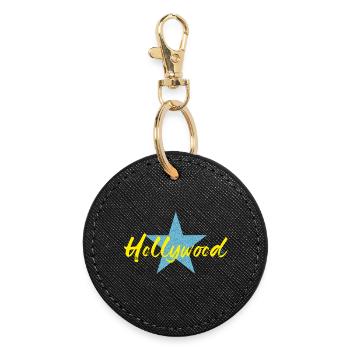 Hollywood star - Round Keyring - black - Front