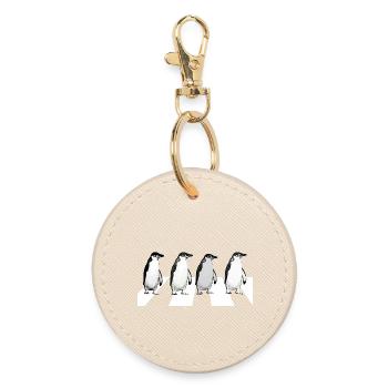 Abbey Road Penguins - Round Keyring - oyster - Front