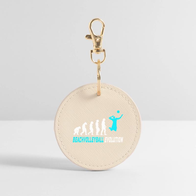 Conception d'évolution de volleyball de plage / idée cadeau Porte-clés rond