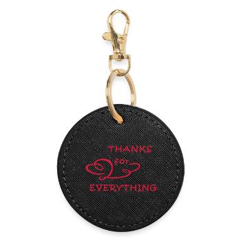 Danke, thanks - Round Keyring - black - Front