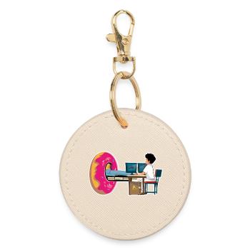 Geschenk Manip Radio Scanner Irm Donut Radiologie - Runder Schlüsselanhänger - Auster - Vorne