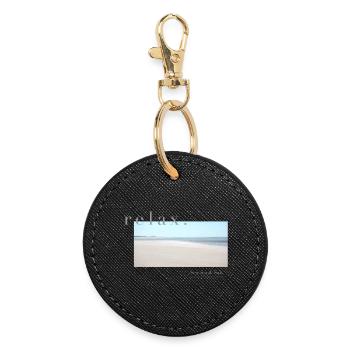 Relax – Sea Sand Salt - Runder Schlüsselanhänger - Schwarz - Vorne