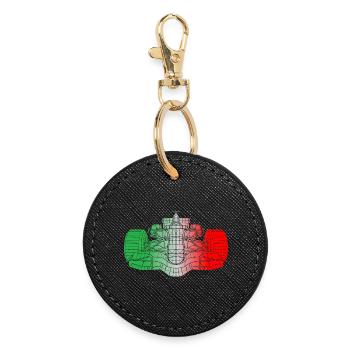 Italie Voitures de course - Porte-clés rond - noir - Devant