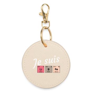 Je suis libre en éléments périodiques - Porte-clés rond - huître - Devant