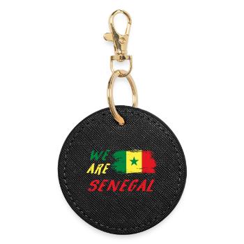 Wir sind Senegal - Runder Schlüsselanhänger - Schwarz - Vorne