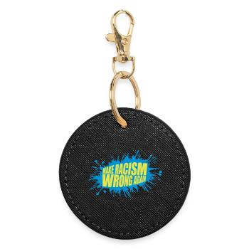 make racism wrong again - Round Keyring - black - Front