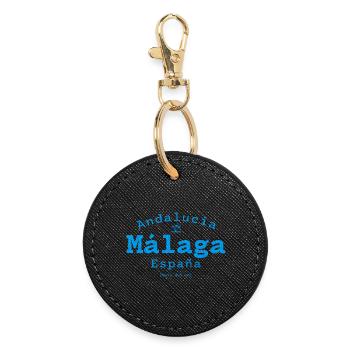 Malaga Andalousie Bleu côtier - Porte-clés rond - noir - Devant