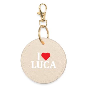 nom du t-shirt J’adore Luca idée cadeau t-shirt - Porte-clés rond - huître - Devant