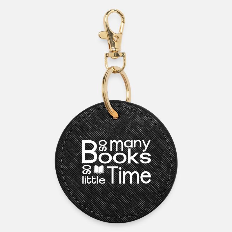 So many books, so little time - Round Keyring - black