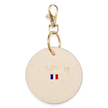 Strasbourg - Drapeau de la France - Porte-clés rond - huître - Devant