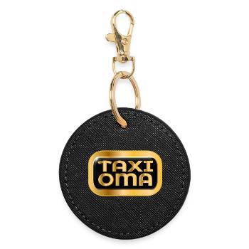 TAXI OMI TAXIFAHRERIN OMA - Runder Schlüsselanhänger - Schwarz - Vorne