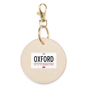 Ortsschild von Oxford - Runder Schlüsselanhänger - Auster - Vorne