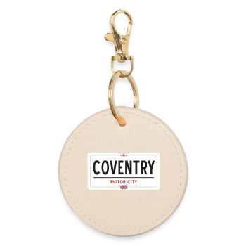 Ortsschild von Coventry - Runder Schlüsselanhänger - Auster - Vorne